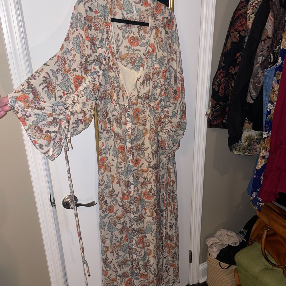 Free People Fall Floral Vacation Maxi Dress size XL